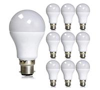 20W B22 LED Light Bulb Super Bright 6000K Cool White A60 LED Bayonet Light Bulbs & Energy Saving Standard Lamps for Living Room (Pack of 10) (20 Watts/6000K)