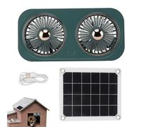 20w Chicken Coop Fan - 220x110x36mm Solar Powered Cooling Fans, Weatherproof Portable Ventilator, Energy Efficient Airflow System with Rechargeable Design | Dog House Greenhouse Patio Garage Barn Camp