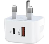 20W Dual Port Super-Fast Charger Type C Wall Plug Adapter Quick Charging Block Compatible with Samsung Galaxy S22/ S22 Plus/ S21/ S21 Ultra/Z Fold 3 5G /S20 /Note20 /iPhone 13/13 Pro/Pro Max White