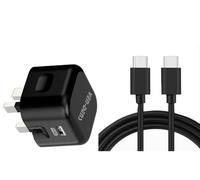 20W Dual Port UK Charger with Cable for Motorola Moto G85 G55 G15 G05 G45