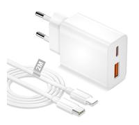 20W EU Travel Charger with USB-A/C Port UK to European Plug Adapter EU Plug