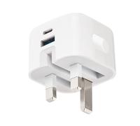20W Fast Charge Plug Dual USB Port USB-C & USB-A QC3.0 PD20 Budi Power Adapter For iPhone 15/14 / 13/12 / S23 / S22 / 21 / S20