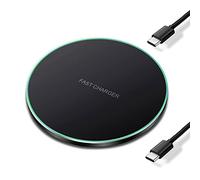 20W Fast Wireless Charger Pad,USB-C Wireless Phone Charging Station | Metal Frame Design,[20W SUPER Fast Charging] Wide Compatible with iPhone 17-11/Airpods,Samsung Galaxy/Buds,LG/Pixel -Black