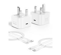20W iPhone Fast Charger,2-Pack Charger Plug with 2M USB C to Lightning Cable, Ultra-Compact PD Charger Adapterfor iPhone 14/13/12/11/X/8,iPad and iPod