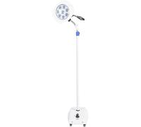 20W LED Medical Exam Light - Adjustable Height 100-160 cm - Mobile Shadowless Floor Lamp for Gynecology, Dental Use, Outpatient Clinics and Minor Surgical Procedures