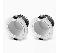 20W LED Recessed Downlight 2 Pcs Ceiling Downlighting IP44 Waterproof Flush Mount Ceiling Down Light, Aluminum Indoor Accent Spot Lamp, Outdoor Directional Downlights