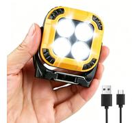 20W LED Rechargeable Work Light, 900LM Portable Magnetic COB Floodlight | 4 Lighting Modes & 4 Brightness Levels, 360° Rotatable USB Rechargeable IPX6 Lamp for Outdoor, Camping, Car Repair, Emergency