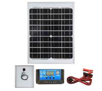 (20w Mono PWM Kit 12v) Lowenergie Mono Solar Panel Battery Charging Kit with Charger Controller & Mounting Bracket Set. For Caravans, Motorhomes, Boats