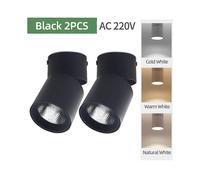 (20W Natural White, Black body) 2PCS Led Foldable Downlight Spotlight 220V 10W 15W 20W Surface Mounted Aluminum Ceiling Spots Lamps For Living Room Kitchen