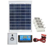 (20w Poly PWM Kit 12v) Lowenergie Poly Solar Panel Battery Charging Kit 12V/24V with Charger Controller & Mounting Bracket Set. for Caravans, Motorhomes, Boats