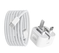 20W USB C Charger for iPhone 17/16/15 Pro Max, Fast Charger UK Plug Adapter with Type-C Nylon Braided Cable for AirPods 4, Airpods Pro 2 (2nd Gen) Earbuds, iPad, Galaxy S22/S21, Pixel 7/6