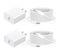 20W USB C Fast Charger Compatible with iPhone 16/16 Plus/16 Pro/16 Pro Max/15/15 Plus/15 Pro/15 Pro Max, 2 Pack iPhone 16 15 Charger Fast Charging Block with 10ft Long Type C to C Charging Cable Cord