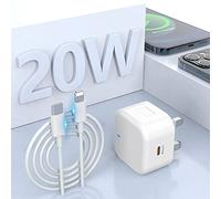 20W USB-C Power Adapter & Lightning Cable [Apple MFi Certified] Lightning Cable 3.3FT/1M and 20W IPhone Charger Plug Compatible with iPhone 12/SE/11/Xs/Max/XR/X/8/8 Plus