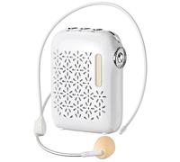 20W Voice Amplifier for Teachers with Wired Microphone Headset, Rechargeable Portable Bluetooth 5.0 PA Speaker, 12H Working Time, for Teaching, Coach, Classroom (White)