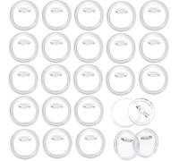 20x 3inch/7.5cm large DIY Acrylic Button Pin Badge Clear Craft Button with Pin Round Picture Photo Buttons Make Your Own Buttons Badge for DIY Crafts and Craft Activities, School Projects, Badges (20)