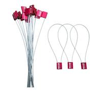 20x 40cm Red Barrier Cable Seals - Tamper-Proof Steel Strap, Barcode & Serial Number, Self-Locking for Containers, Trailers, Tankers, Cargo, Warehouses, Roll Cages & Rail Freight