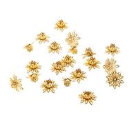 20x Beautiful Bead 16 mm Flower Bead Caps for Jewelry Making Gold