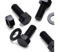 20x Black Nylon Hex Head, M10 x 25mm, Plastic Nuts and Bolts, Washers, Hexagon, Nylon
