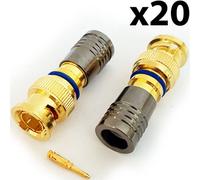 20X Bnc Compression Connectors Rg6 Crimp Male Plugs Coaxial Cable Cctv Install