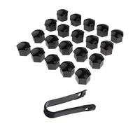 20x Car Truck Wheel Tyre Center Hub Screw 17 mm Protective Cap Black