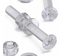 20x Clear Acrylic Countersunk Screws & Bolts M5 x 40mm, Nuts & Washers