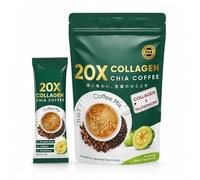 20X Collagen Chia Coffee Mix - Instant Slimming Coffee Sachets with L-Carnitine & Garcinia Cambogia - Premium Japanese Quality Beauty & Wellness Drink - 10 Sachets x 12g