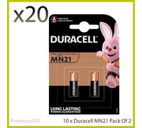 20x Duracell MN21 Alkaline Batteries A23 LRV08 12V - New Stock Longest Expiry UK