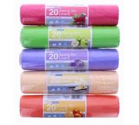 20x each pack Scented Extra Strong Swing Bin Liners with Tie Handles Refuse Sacks Multicoloured 50 Litres - Home, Office, Kitchen, Bathroom (100 Bags)