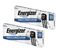 20x Energizer AA Ultimate Lithium Batteries 1.5V LR6 L91 10X 20 Years Exp