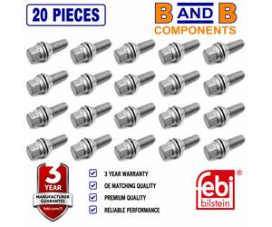 20x FEBI 46670 Wheel Bolts M12x1.5 17mm Renault Dacia Clio Megane Scenic Duster