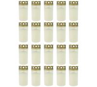 20x Grave Light Burner No.3 White with Lid Grave Candles Mourning Light