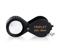 20X Jewelers Loupe Magnifier, Pocket Foldable Jewelry Magnifier 18mm Optical Glass Lens, Metal Construction, Battery-Free for Jewelry Coins Gems Stamps Watches Hobbies, etc