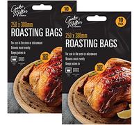 20x Large Roasting Bags 250mm x 380mm Oven & Microwave Safe for Juicy Meat Chicken Turkey Fish Vegetables