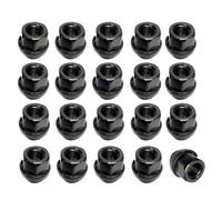 20X M12 X 1.5, 19mm Hex, Tapered Seat, Open Alloy Wheel Nuts (Black) Ford Fiesta
