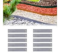 20x Metal Lawn Edging 13.5cm H 24m Galvanized Brown