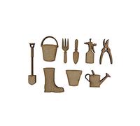 20x Mixed Gardening Tools 3cm Wood Craft Embelishments Laser Cut Shape MDF