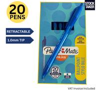 Paper Mate Inkjoy 100 Retractable Ballpoint Pen Blue Pack 20