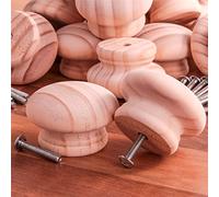 20x Pine Knob Handles 50mm Wood Cupboard/Drawer Pull Handle