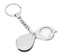 20x Pocket Magnifying Glass, Small Jewelers Magnifier Silver Foldable Rotating Mini Loupe Magnifier Keychain for Reading Newspaper, Book, Magazine, Hobby Jewelry, Gems, Diamonds