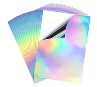 20x Printable Waterproof Sticker Paper Premium Adhesive Sheets Dries Quickly Printer A4 Paper Rainbow Sticker for Inkjet Printer