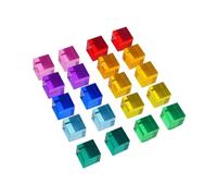 20x Rainbow Transparent Acrylic Building Blocks Colorful Acrylic Cube Set