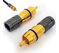 20x RCA/PHONO Quality Compression Crimp/Crimping Connectors -RG6 Coaxial Cable- Male AV Audio Plug - Video, End, Tool, TV, Amp, Outdoor