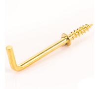 20x Screw in Brass Dresser Cup Hooks | Square Shouldered 30mm/1.25" Hangers