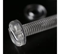 20x Transparent Clear M6 x 40mm Slotted Head Bolts, Nuts, Washers -Acrylic Plastic Screws