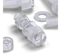 20x Transparent Clear Plastic Acrylic Thumbscrews, Slotted+knurled M6 x 20mm, Nuts, Washers & Bolts