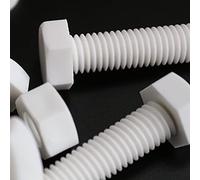 20x White Hex Head Screws Polypropylene (PP) Plastic Nuts and Bolts, Washers, M10 x 40mm,