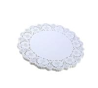20x White Paper Doilies Round Lace Disposable Doily Mats for Cakes, Cupcakes, Pastry, Table Decoration & Party Supplies