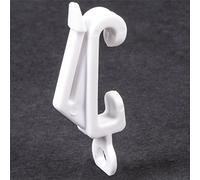 20x White Plastic Drape Curtain Track Gliders - White Nylon Rail Runner Hooks