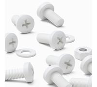 20x White PP Pan Head Plastic Screws & Bolts M8 x 20mm, Nuts & Washers