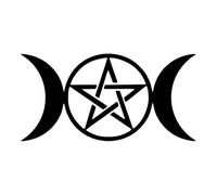 20x10 Cm Car Stickers Vinyl Decal Triple Moon Goddess Wicca Pentacle Decorative Accessories(Black)